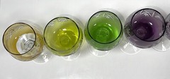 VTG Lot 7 Bohemian Czech Cut To Clear Crystal Hock Stem Wine Water Glass Goblet