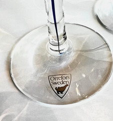 NWT Set of 4 Orrefors “INTERMEZZO” Blue Claret Wine Glasses Crystal 8.75” Sweden