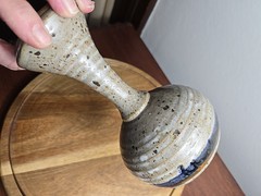 Studio Art Pottery Artisan Turned Ceramic Wine Goblet
