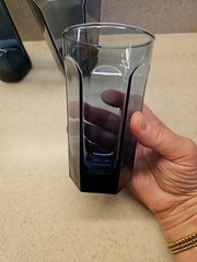 4 Anchor Hocking Courtney Blue 6 Panel Drinking Glasses, 2 Are 12 Oz 2 Are 10 Oz