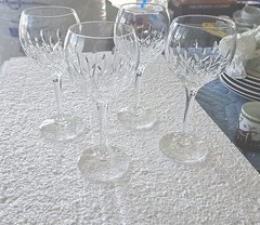 Set 4 Stuart Crystal MANHATTAN SHERRY Wine Goblet Glasses Signed Made in England