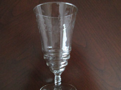 Lot of 7-Vtg Libbey Rock Sharpe Arctic Rose Iced Tea/Water Goblets, 3005 – 1940s