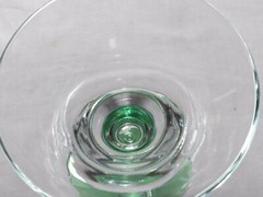 Set of 4 Vintage Hand Blown Cordial Cocktail Glasses Clear To Green 2 Oz