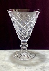 Waterford Crystal Claret Wine Glass Adare Cut 5.25” Hand Blown Cut Foot
