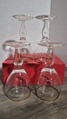 Irish Coffee Glasses Set of 4 Gold Rim Shamrock Design Decorative Glass