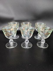 Vintage Libbey MARINE LIFE Set of 6 Cordial Glasses Stemware Mid Century Modern