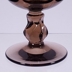 Vintage FOSTORIA Jamestown Brown Smoky Swirl Glass Footed WATER GOBLET GLASS SET