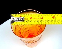 Jain Carnival Glass India Marigold Crown Of India Vintage 5 1/2″ Tumbler 1935-