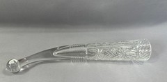 Vintage Russian USSR Lead Crystal Wine Drinking Horn Hand Cut Glass Decorative