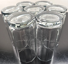 (7) Anchor Hocking Essex Clear 14 Oz Tumblers Set Octagonal Drinking Glasses Lot