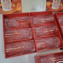 VTG Cristal d’Arques Masquerade 16pc Highball Glass Set NOS France Crystal