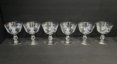 Vintage Homer Laughlin Queen Esther Champagne Glass Set, 6 Pcs.