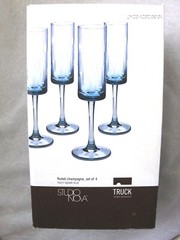 Studio Nova Champagne Flute Set of 4 Foley Square Blue