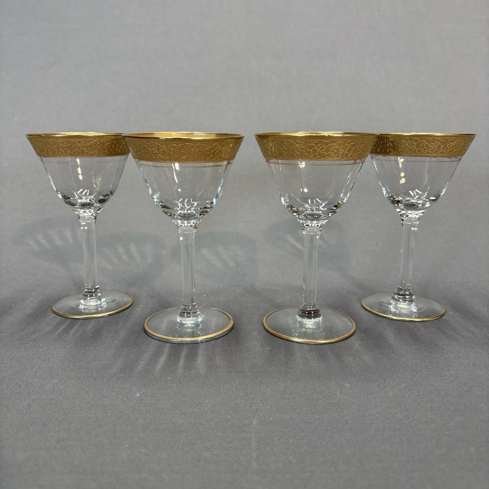 Tiffin Franciscan Rambler Rose Cordial Liquor Cocktail Glass 4 1/2″ Set of 4