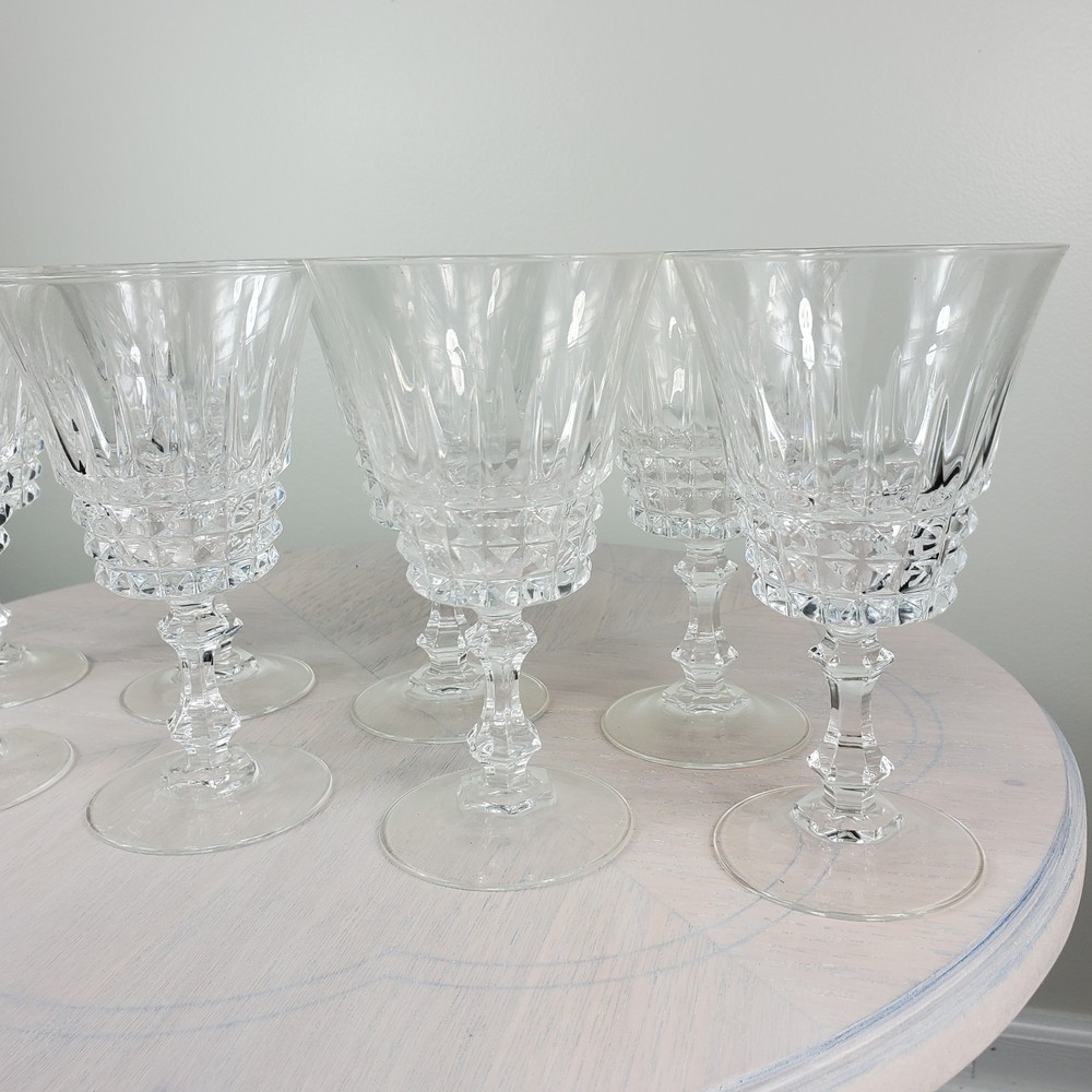 Vintage W.M. Dalton French Lead Crystal Goblets SET OF 8 in Original Boxes No 1