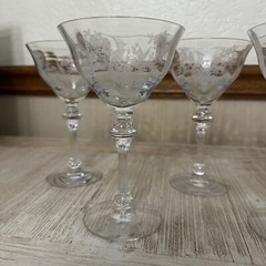 Persian Pheasant by Tiffin-Franciscan Champagne Glasses Set 6 1940-1960