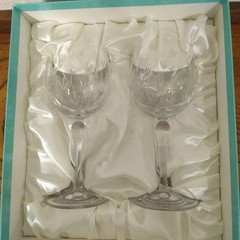 Tiffany wine glass Floret Pair Set with Box Crystal Tableware Gift