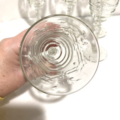 Libbey Rock Sharpe ARCTIC ROSE Goblets Water Glasses Set of 5 Clear etch crystal