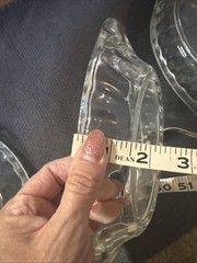 Vintage Heavy Banana Split Boats Clear Glass Oval Shape Dishes Set of 3 Mexico