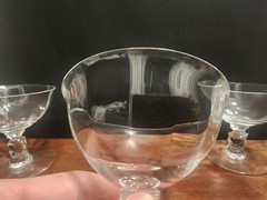 Vintage Heisey Champagne Sherbet Glasses 3 3/4in Set Of Four Rose Design Stem