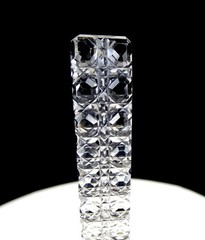 BRILLIANT CUT CRYSTAL CANE PATTERN BEVELED EDGES 8″ SALAD SERVING SET