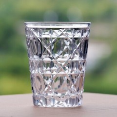 Diamond Hand Cut To Clear Crystal Glasses Whiskey Vodka Juice Drinkware 10oz