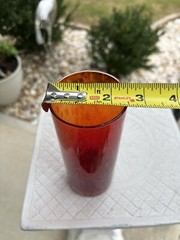 Ruby Red Hand Blown Bubble Glass HighBall Tumbler Studio Nova Truck 4 Amberina