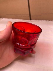 Fostoria Argus Ruby Old Fashioned Barware Glass 3-7/8″ whiskey liquor cadmium