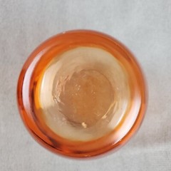 Vintage Tumbler Glasses Set of 3 Adult’s Orange Short Egg Shaped Rounded Cup