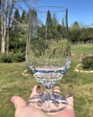 6 Vtg Fine Crystal Water Goblets TIFFIN FRANCISCAN ONDINE Iced Tea Glasses RARE
