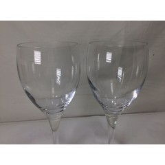 Vintage Michelangelo Clear Hand Blown Water Goblet Set of 2 Barware