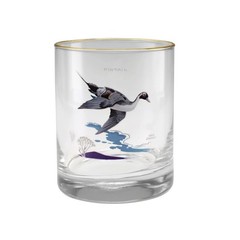 Culver Ned Smith 22k Gold Rim Waterfowl DOF Double Old-Fashioned Glasses, 13.5-O