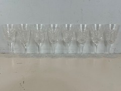 Vintage Waterford Clare Clear Glass Set of 8 Sherry Glasses