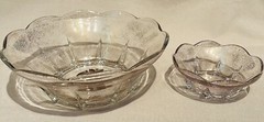 Georges Briard Spanish Gold Glass Snack Set Chip & Dip Great Condition Home Bar