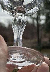 Boston & Sandwich Hollow Stem Cut Flint Glass Mouth Blown Wine Champagne Blank