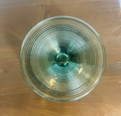 Arcoroc Minos Jade Footed Dessert Cup Green Glass with Grapes