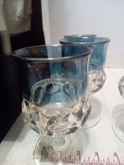 Tiffin Franciscan Blue Flashed Water Goblets 6