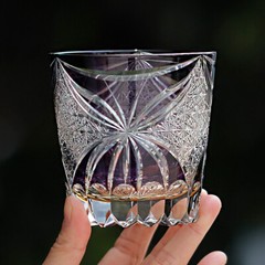 Crystal Whiskey Glass Edo Kiriko Hand Cut To Drinkware 11oz Purple Gift Box