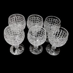 Set 6 Heisey Victorian Clear 5 Crystal Water Goblets 5 3/8” & 1 Claret wine