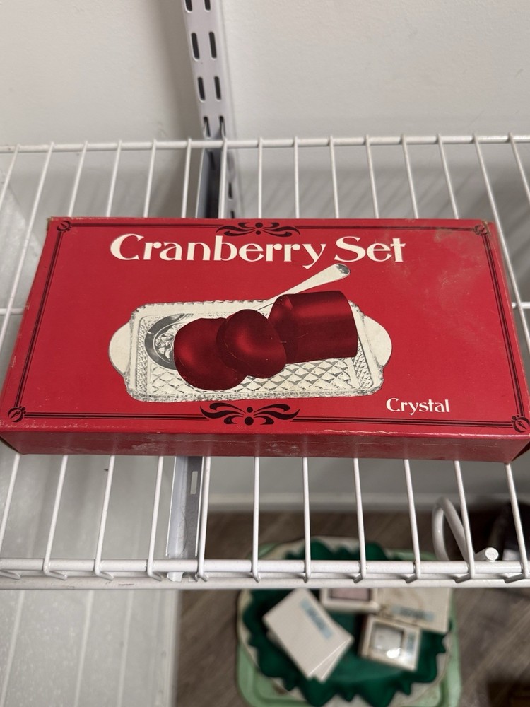 Vintage Cranberry Serving Set