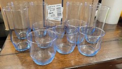 Libbey Misty Blue 17oz Cooler Glasses Qty of 6 and 13oz D.O.F. glasses qty of 6