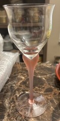 Mikasa Sea Mist Crystal Coral Pink Wine Glasses – 9.25” Tall, Germany