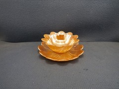 Anchor Hocking Glass Peach Lustre Laurel Dessert Bowl & Underplate Set
