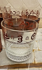 VTG RARE Libbey BAMCO MCM Western Old Fashioned Glasses w/Leather Holder