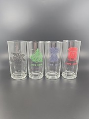 Set of 4 Bicentennial 1776 – 1976 Raised Image Highball Glasses Tumblers