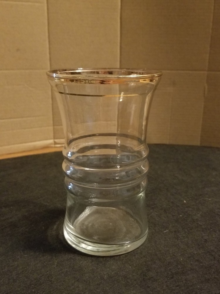 Vintage Clear With Gold Rim Anchor Hocking 4¾» Water Glass Belted