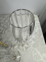 Stephen Smyers Studio Art Glass RIO Gold Stem Champagne Flutes Signed Set Of 3