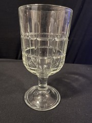 VTG Water Goblet Tartan Manchester Clear ANCHOR HOCKING Pedestal Glass