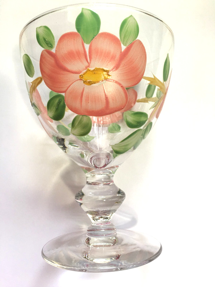 Vtg Franciscan Desert Rose Goblet Imperial Glass 5 inch RAREST size to find