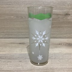 3 Vintage Frosted Glass Atomic Snowflake Diamond High Ball Ice Tea Tumblers MCM